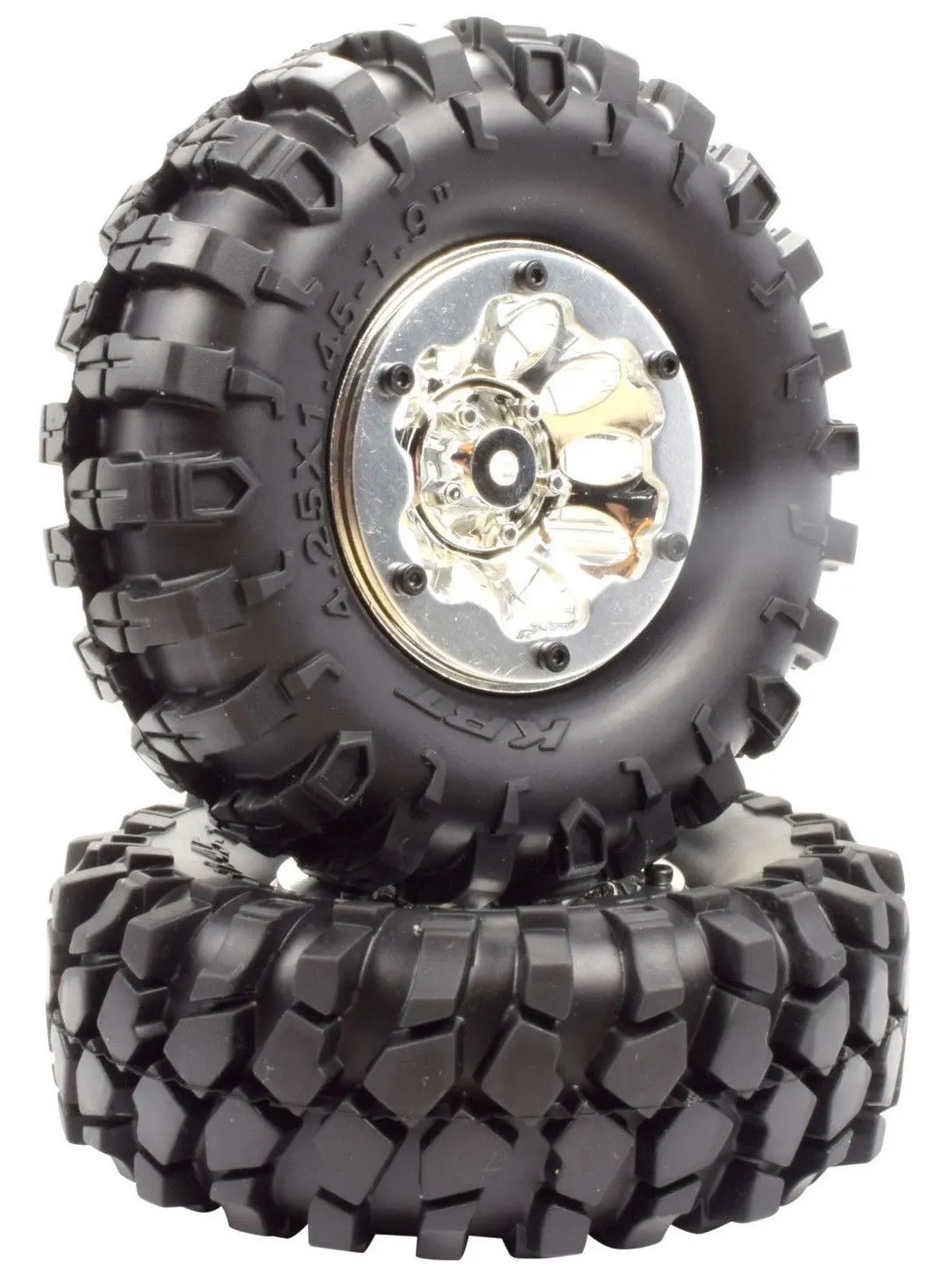 Apex Rc Products 1.9" Beadlock "K2" Wheels + 108Mm "Muncher" Crawler Tires #6156 1