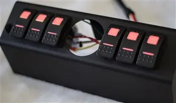 Jk 6 Switch Panel With Dual Lit Led Green Switches W/2-1/16 Inch Diameter Empty Gauge Hole 07-08 Wrangler Jk 1