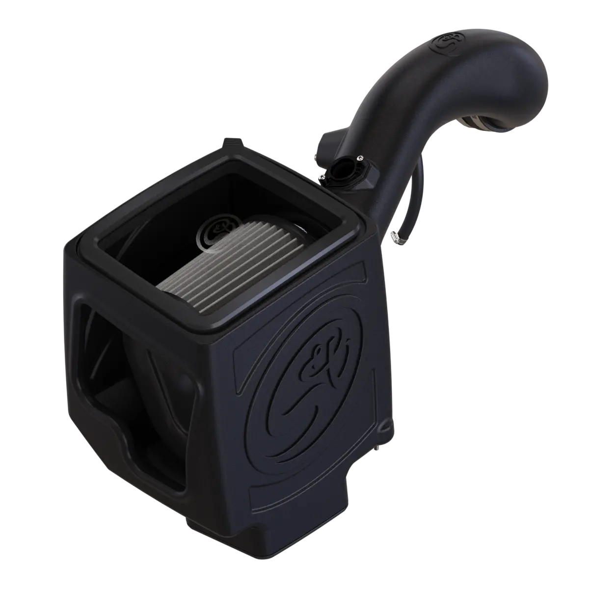 Cold Air Intake For 09-13 Chevrolet Silverado/ Sierra 2500 3500 6.0L Dry Extendable White 1