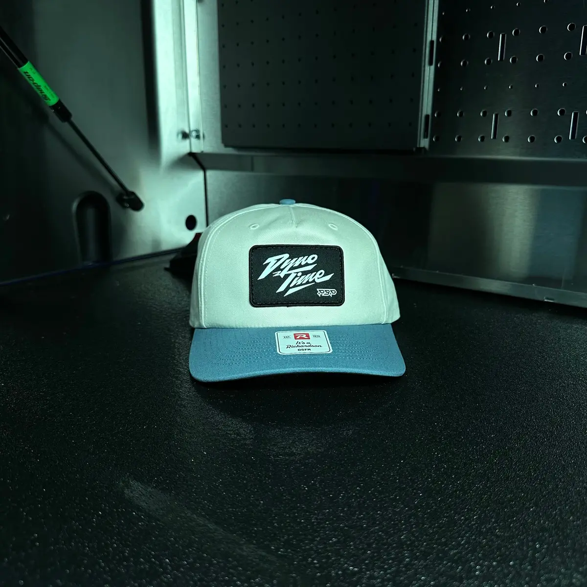Dyno Time Patch 5 Panel Adjustable Snapback Hat - Cream/Light Denim 1