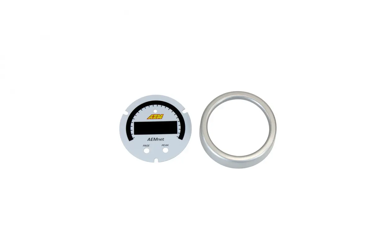 Aem X-Series Aemnet Can Bus Gauge Accessory Kit Silver Bezel & White Faceplate 1