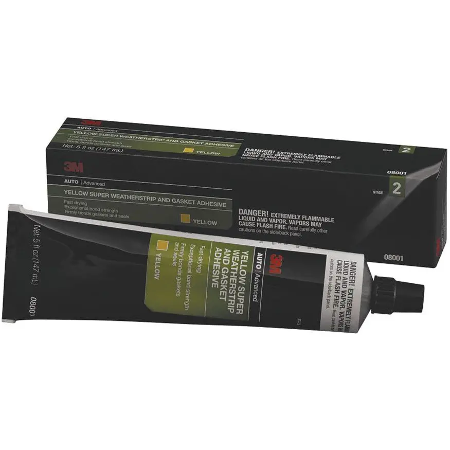 3M 08001 Yellow Super Weatherstrip And Gasket Adhesive Tube - 5 Oz. 1