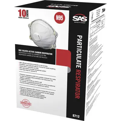 Sas Safety N95 Particle Respirator 8712 Box (10 Masks) 1