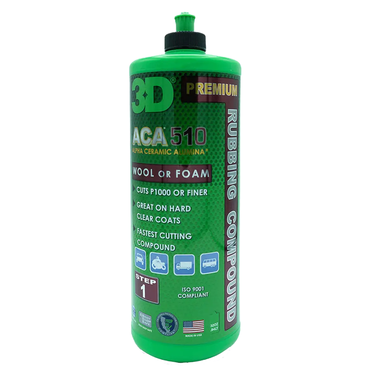 3D® Aca 510 Premium Rubbing Compound, 32Oz 1