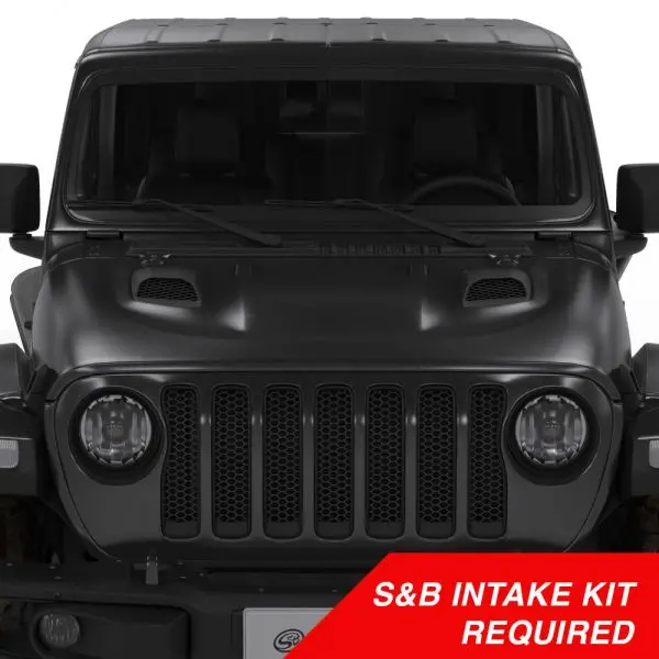 Air Hood Scoop System For 18-22 Wrangler Jl Rubicon 2.0L, 3.6L, 20-22 Jeep Gladiator 3.6L  Intake Required 1