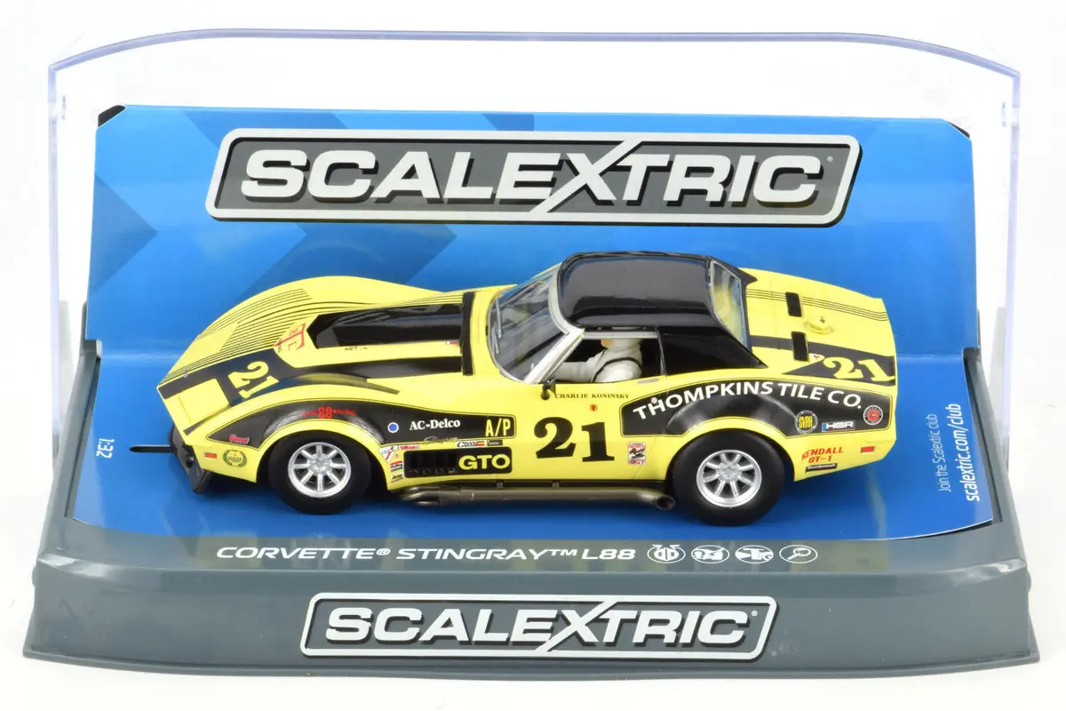 Scalextric "Thompkins Tile Co." Chevrolet Corvette L88 1/32 Slot Car C3726 1