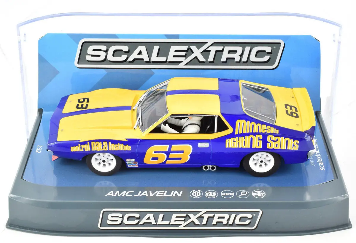 Scalextric "Mfs" Amc Javelin Trans Am Dpr W/ Tail Lights 1/32 Slot Car C3876 1