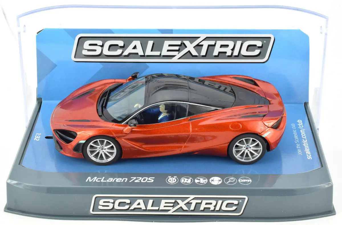 Scalextric Azores Orange Mclaren 720S Dpr W/ Lights 1/32 Scale Slot Car C3895 1