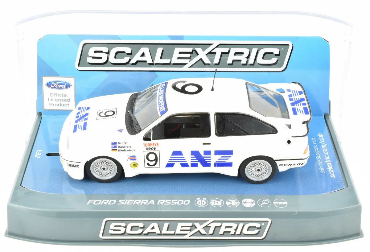 Scalextric "Anz" Ford Sierra Rs500 Dpr W/ Lights 1/32 Scale Slot Car C3910 1