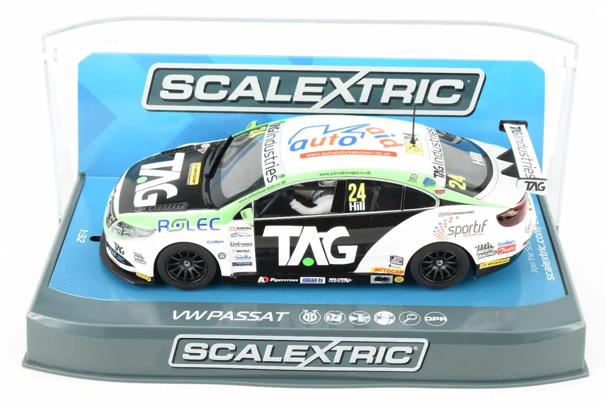 Scalextric "Tag" Vw Passat Dpr Btcc W/ Lights 1/32 Scale Slot Car C3918 1