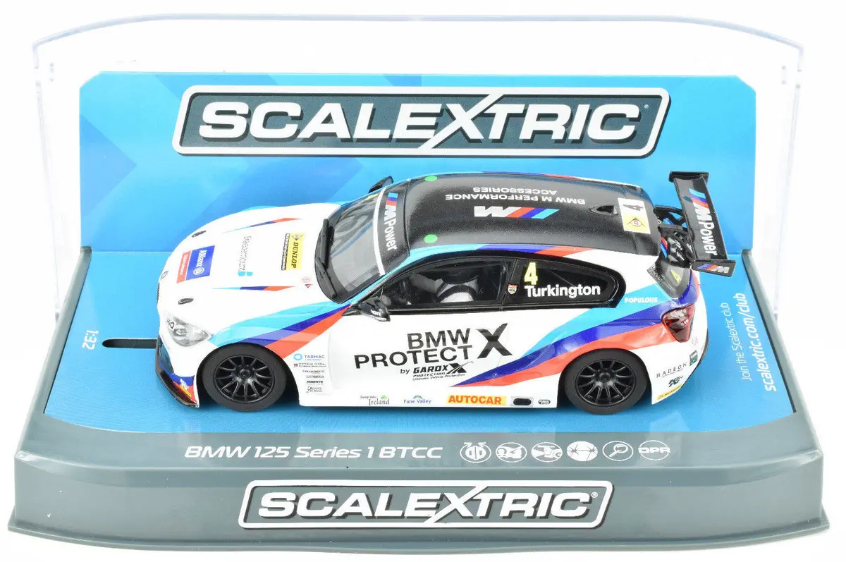 Scalextric "Protect X" Bmw 125 1 Series Btcc Dpr W/ Lights 1/32 Slot Car C3920 1