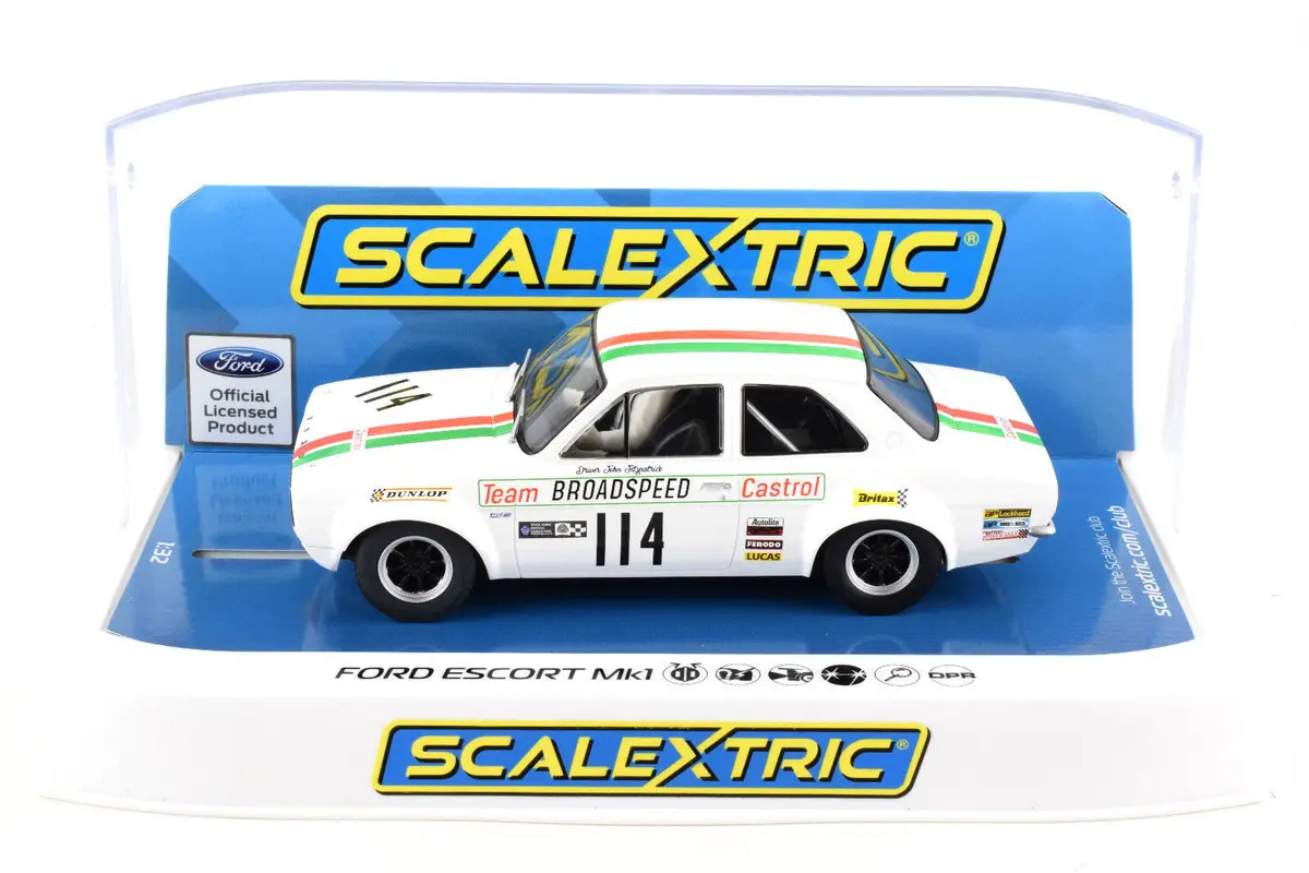 Scalextric "Castrol" Ford Escort Mk1 Dpr W/ Lights 1/32 Scale Slot Car C3924 1
