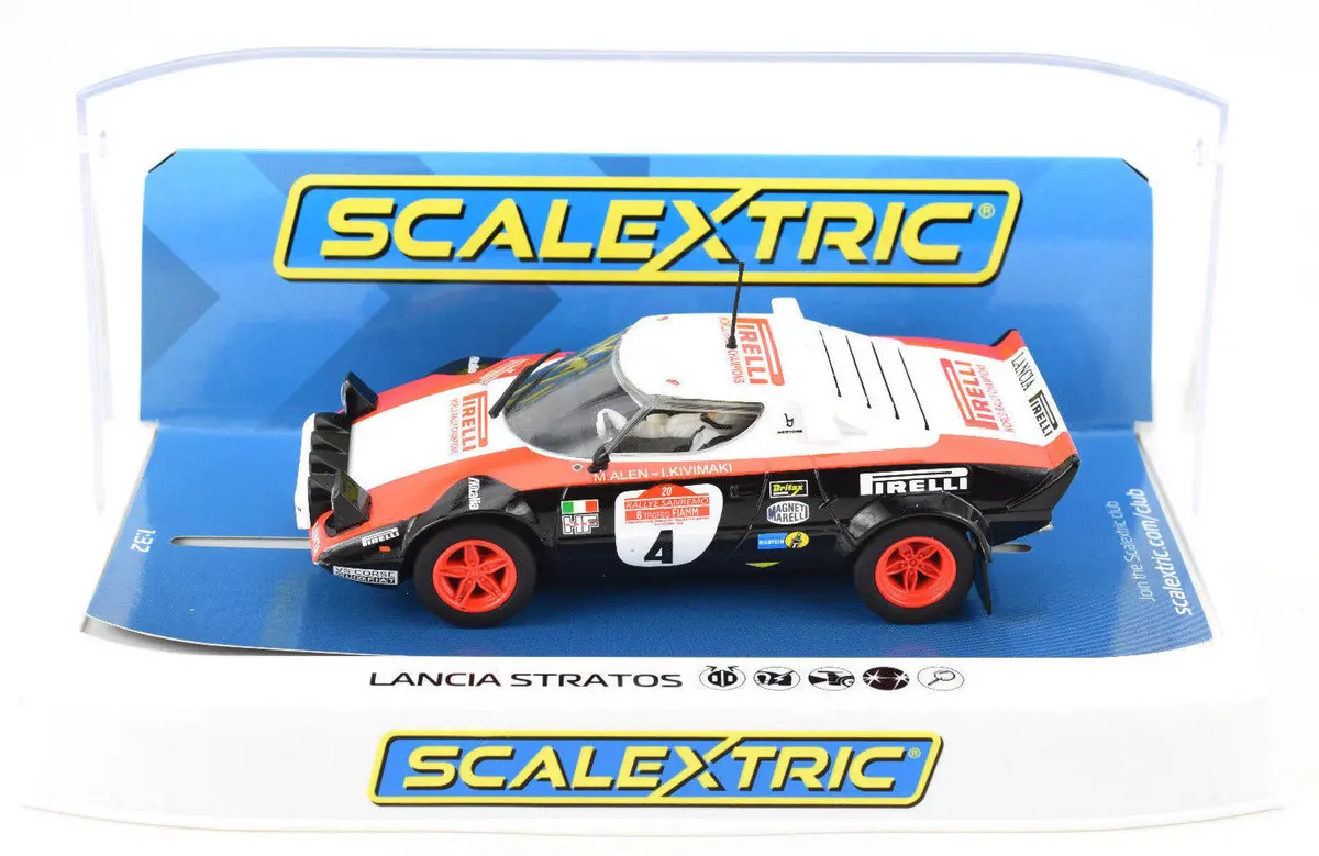 Scalextric "Pirelli" Lancia Stratos W/ Lights 1/32 Scale Slot Car C3931 1