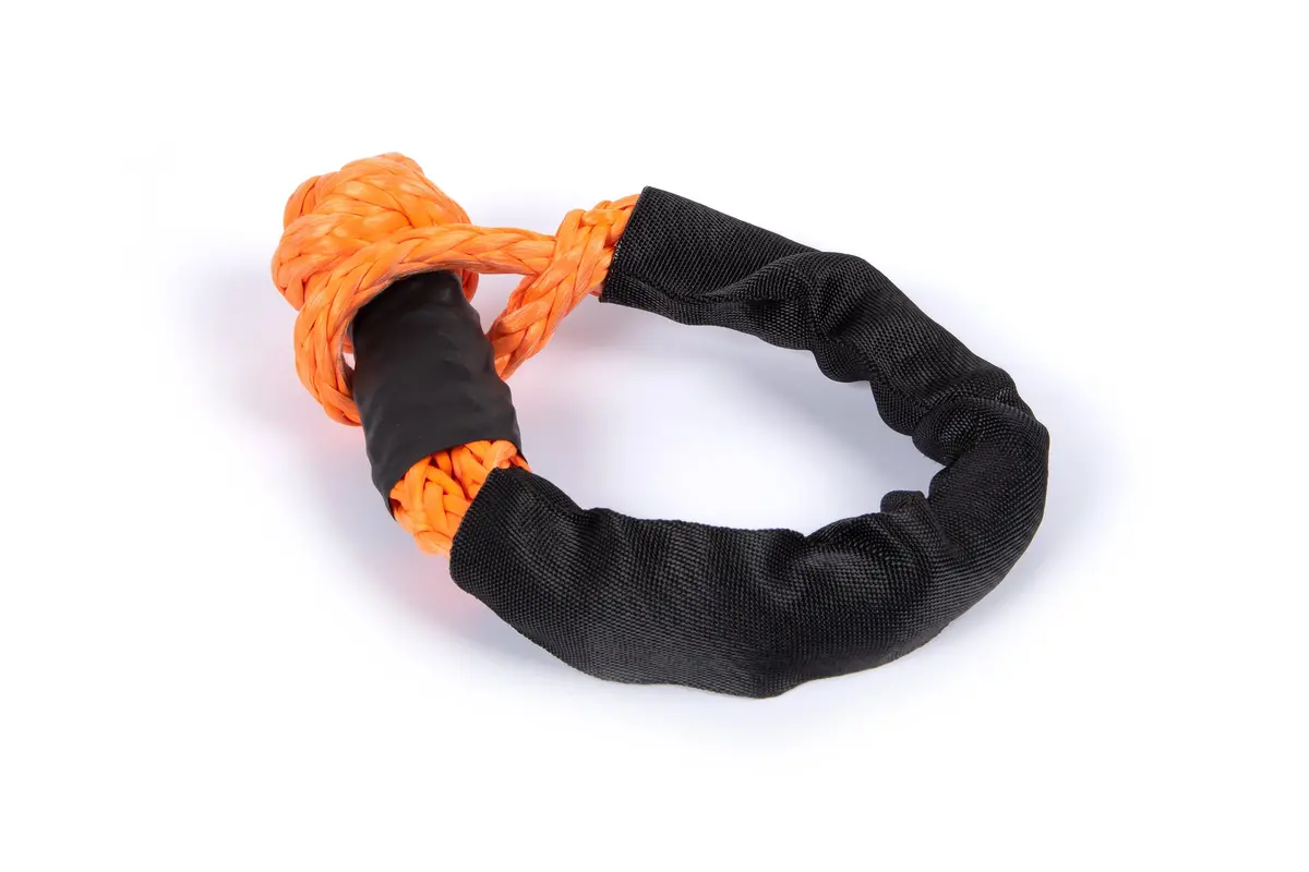 Soft Shackle - 1/2" X 22" Synthetic W/O Shackle Pulley - Orange W/ Black Sleeve 1