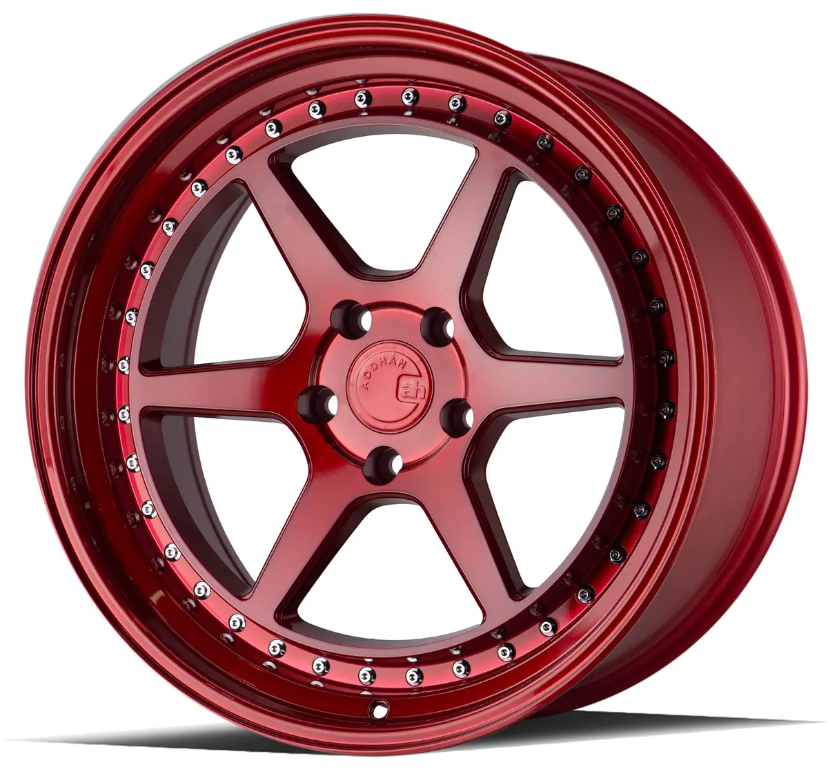 Aodhan Ds09 (Candy Red W/ Chrome Rivets) 18X9.5 18X10.5 (Set Of 4) 1