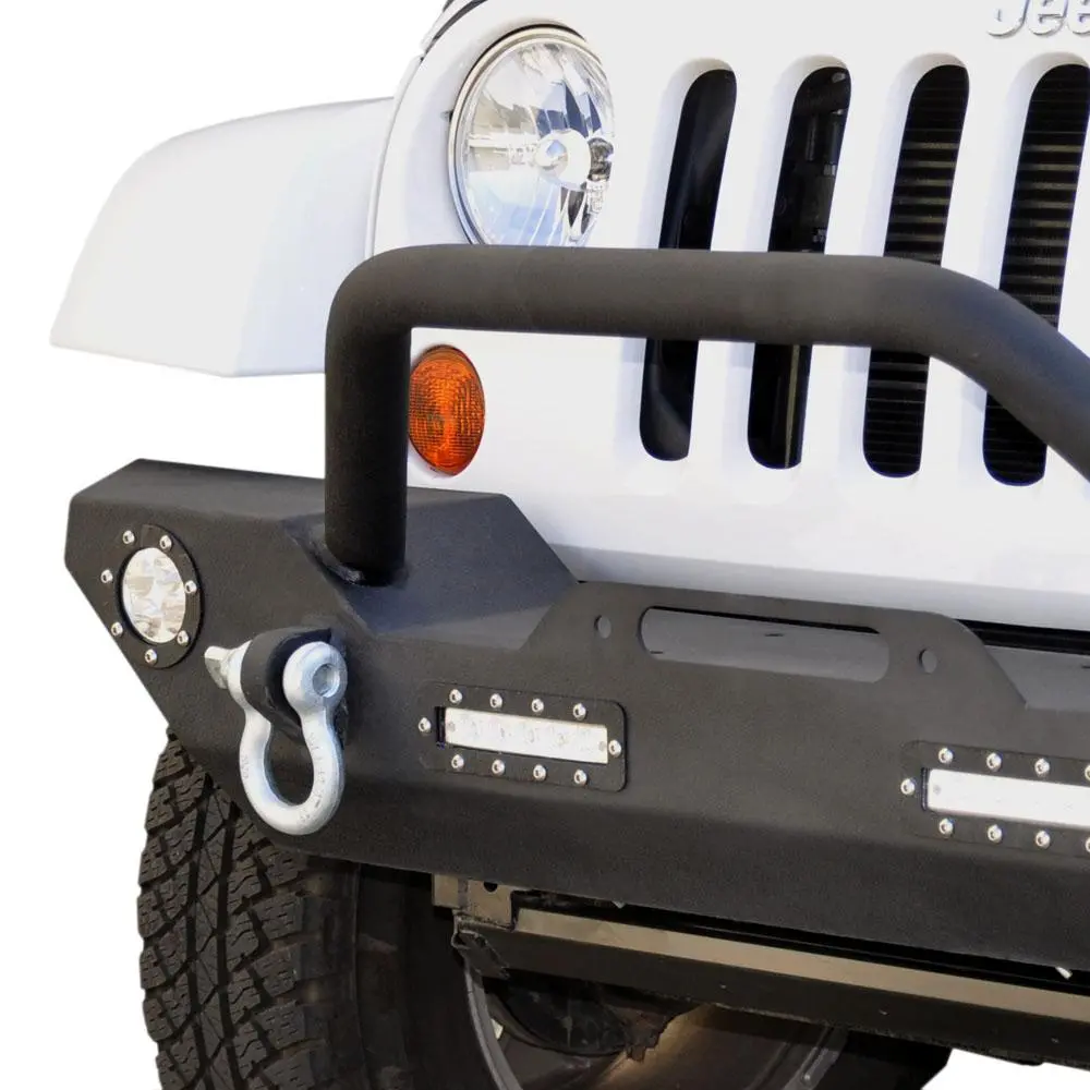 Jeep Jk/Jl Front Bumper 07 W/Led Lights 07-18 Wrangler Jk/Jl Steel Mid Length 1