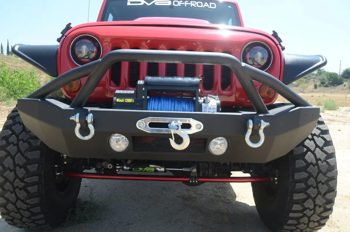 Jeep Jk/Jl Front Bumper W/Fog Light Holes And Led 07-18 Wrangler Jk/Jl Steel Mid Length 1