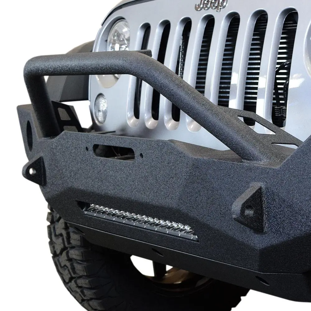 Jeep Jk Front Bumper W/Fog Light Holes Fs-18 07-18 Wrangler Jk Steel Mid Length 1