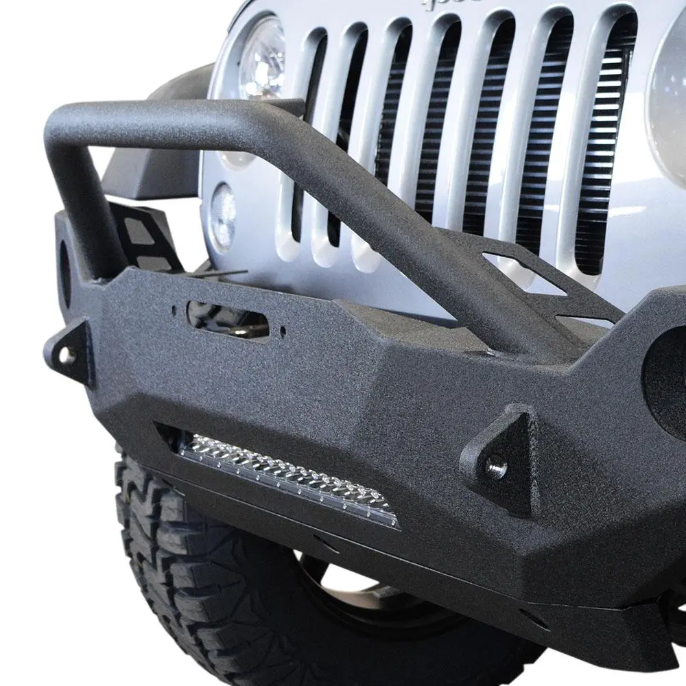 Jeep Jk Front Bumper W/Fog Light Holes Fs-19 07-18 Wrangler Jk Steel Mid Length 1