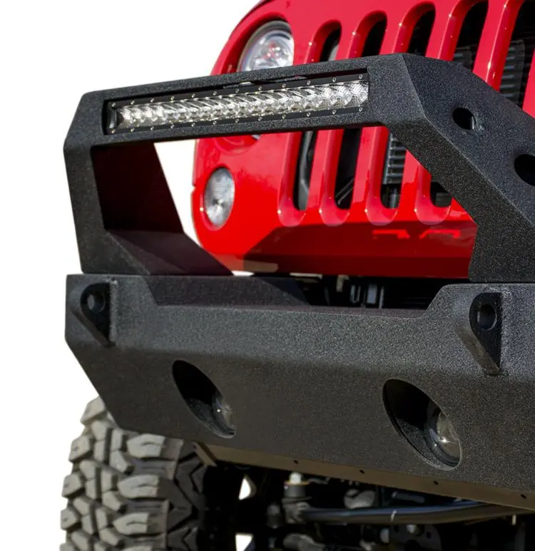 Jeep Jk/Jl Front Bumper Fits Dv8 20 Inch Light Bar And Winch Plate 07-18 Jeep Jk/Jl Wrangler Steel Stubby 1