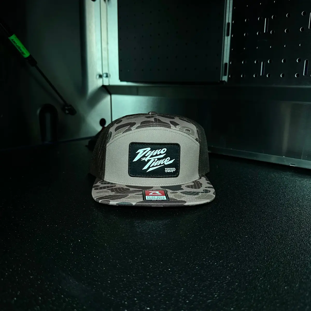 Dyno Time Patch 7 Panel Trucker Hat – Brown Duck Camo 1