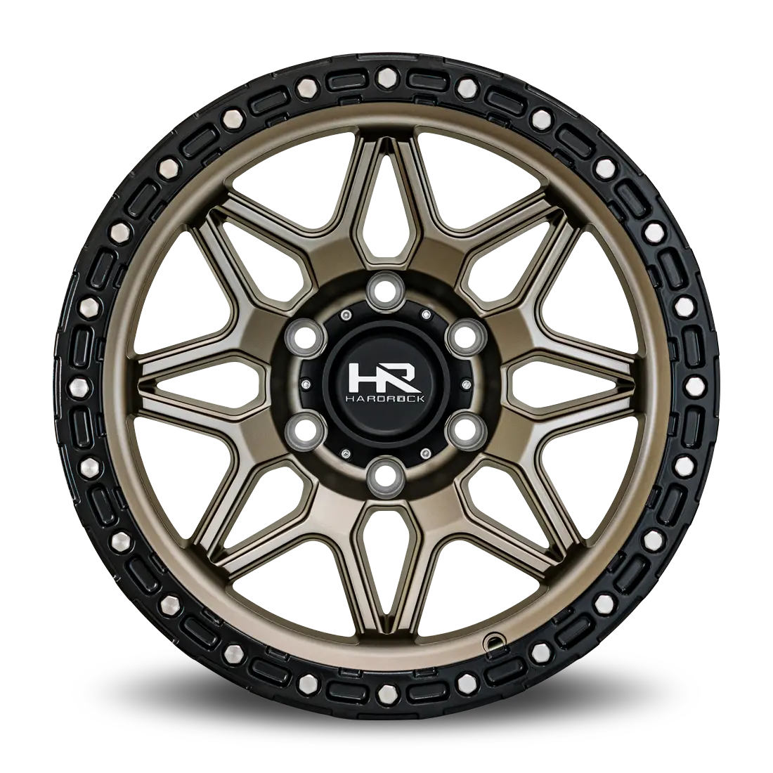 Aluminum Wheels H105 17X9 6X139.7 -12 108 Matte Bronze-Black B/L Hardrock Offroad 1
