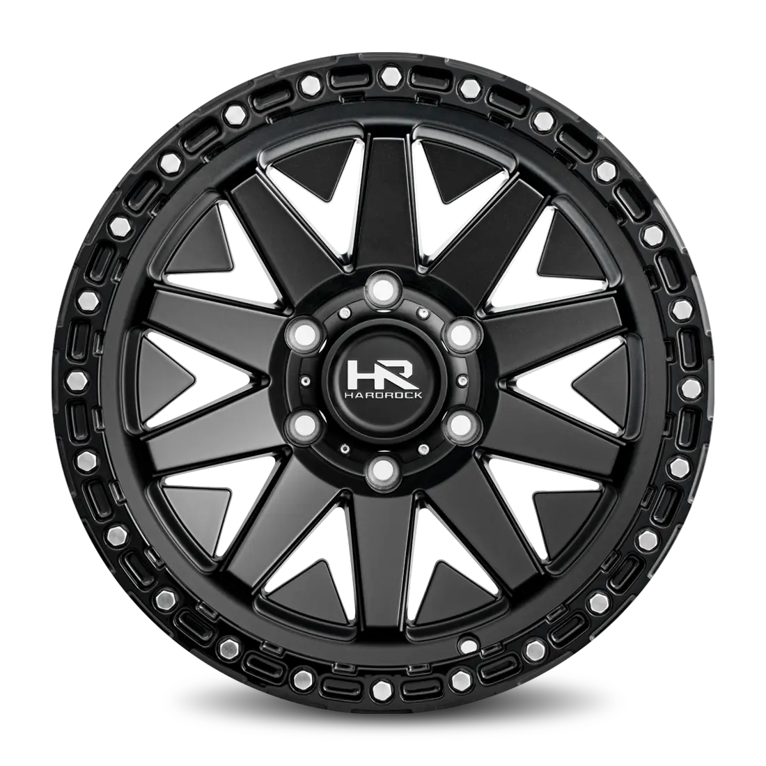 Aluminum Wheels H106 17X9 6X139.7 -12 108 Matte Black-Black B/L Hardrock Offroad 1