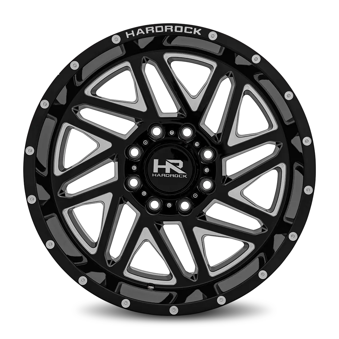 Aluminum Wheels Bones Xposed 20X10 6X135 -19 87.1 Gloss Black Milled Hardrock Offroad 1
