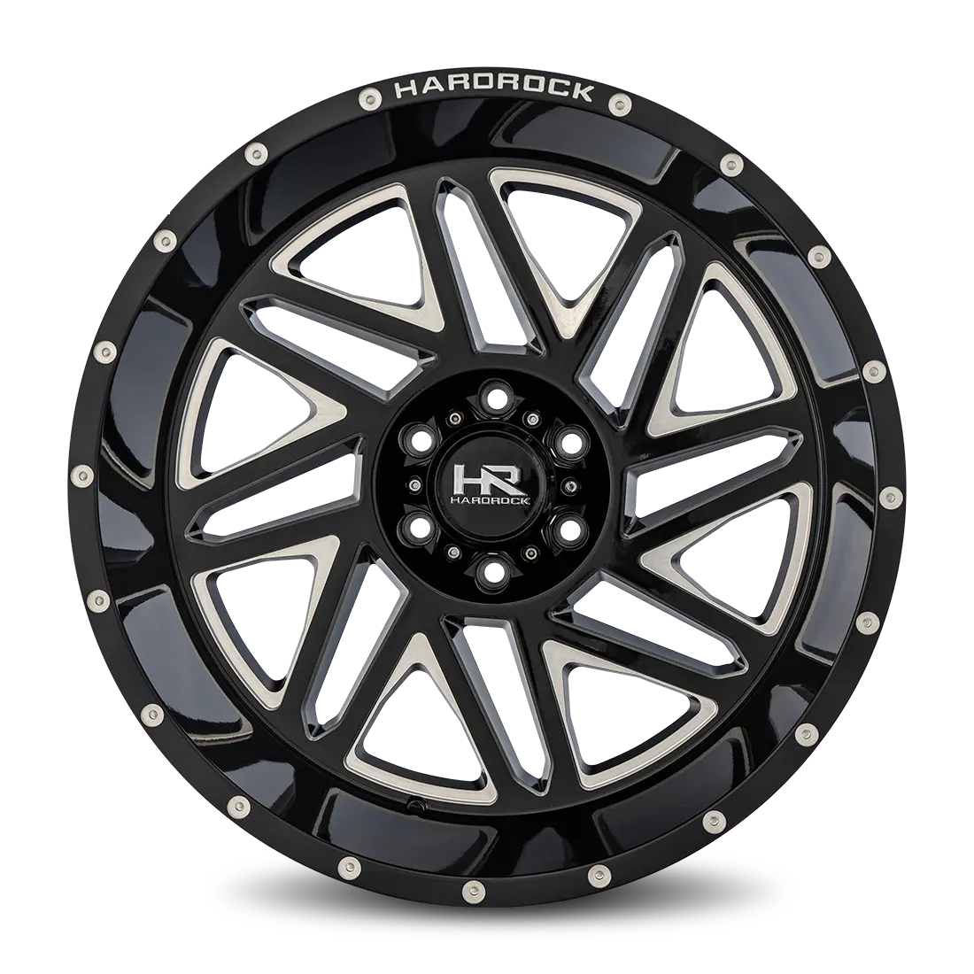 Aluminum Wheels Bones Xposed 22X12 5X127 -44 78.1 Gloss Black Milled Hardrock Offroad 1