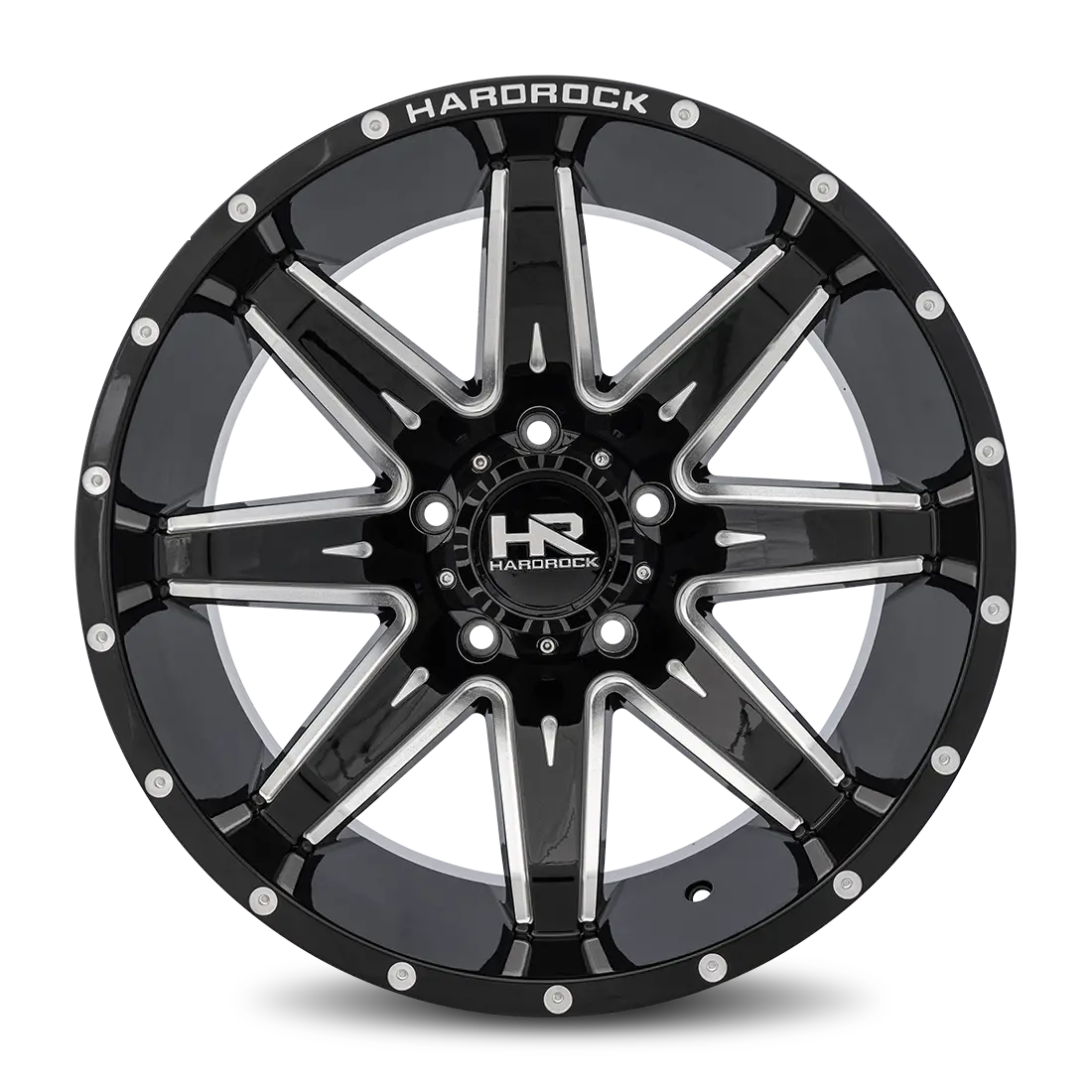 Aluminum Wheels Painkiller Xposed 20X12 8X165.1 -44 125.2 Gloss Black Milled Hardrock Offroad 1