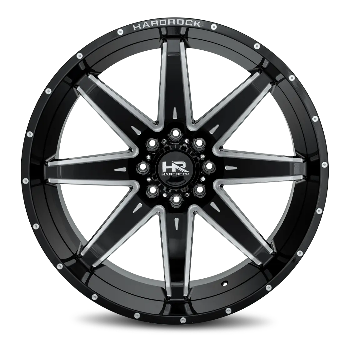 Aluminum Wheels Painkiller Xposed 26X14 6X139.7 -76 108 Gloss Black Milled Hardrock Offroad 1