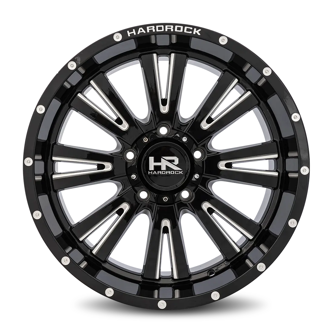 Aluminum Wheels Spine Xposed 20X10 6X139.7 -19 108 Gloss Black Milled Hardrock Offroad 1