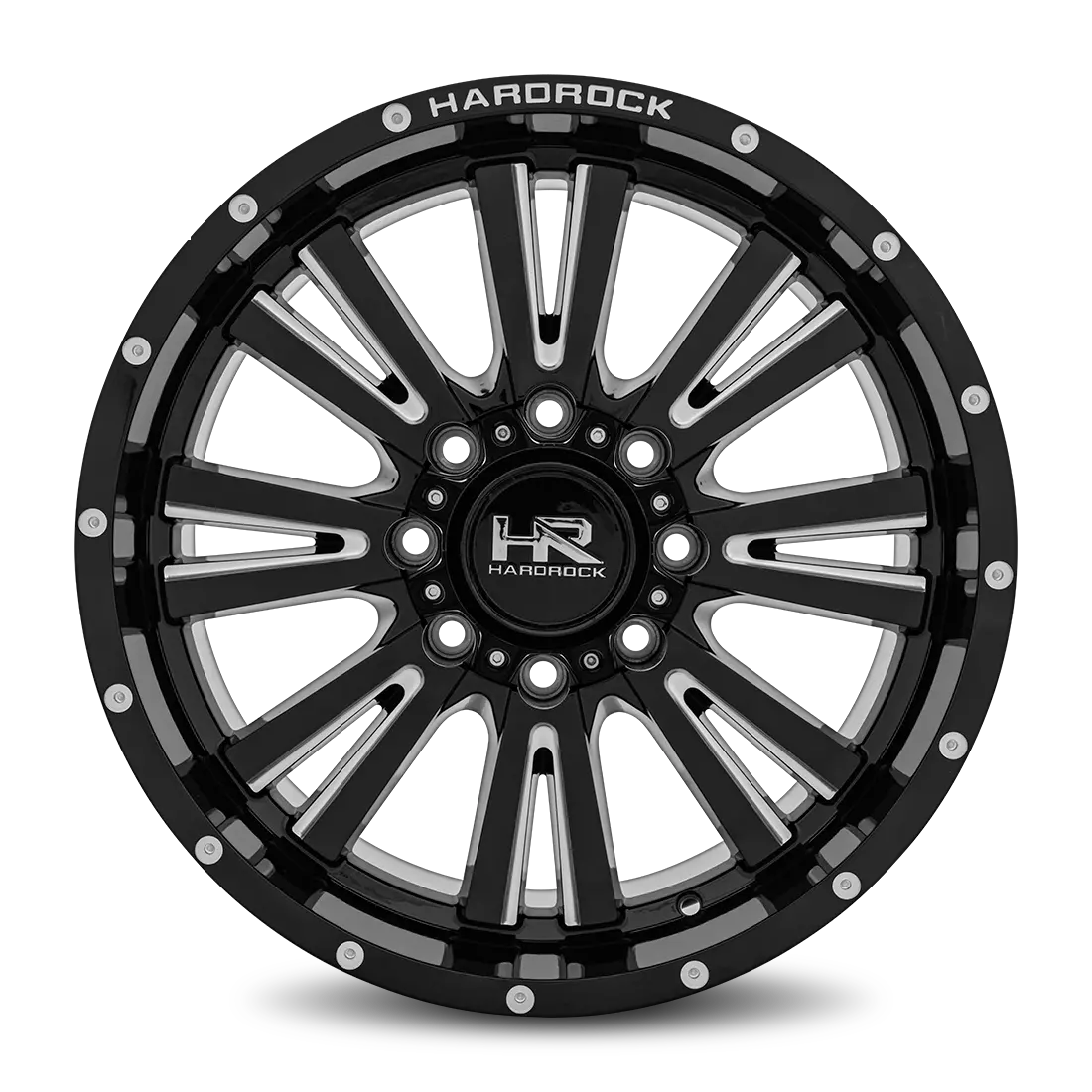 Aluminum Wheels Spine Xposed 20X9 8X165.1 0 125.2 Gloss Black Milled Hardrock Offroad 1