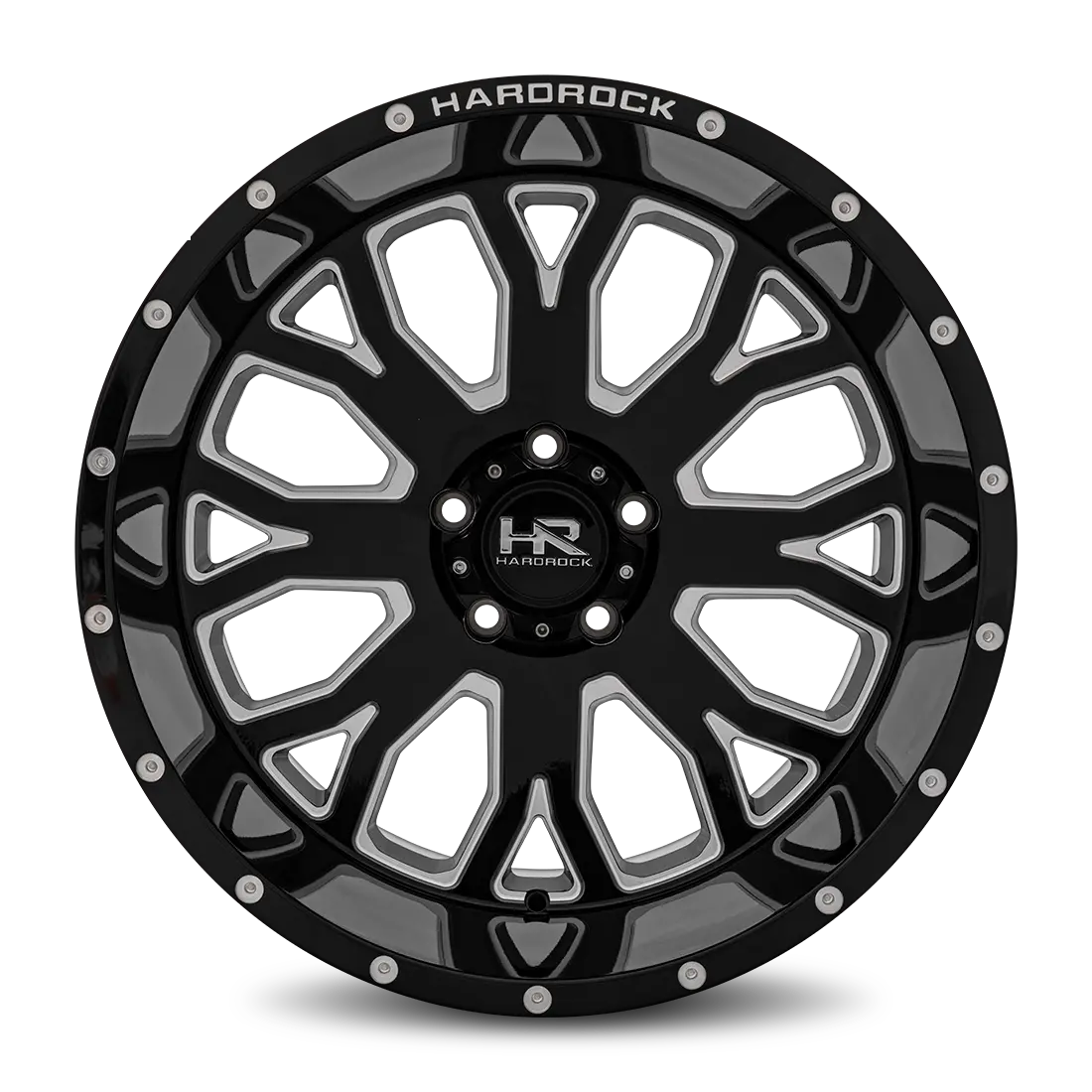 Aluminum Wheels Slammer Xposed 20X12 8X165.1 -44 125.2 Gloss Black Milled Hardrock Offroad 1