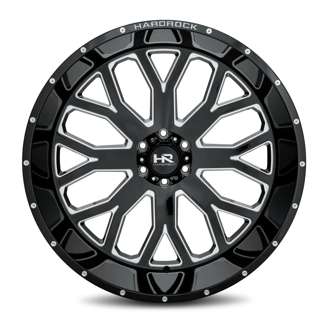 Aluminum Wheels Slammer Xposed 26X14 5X139.7 -76 87 Gloss Black Milled Hardrock Offroad 1