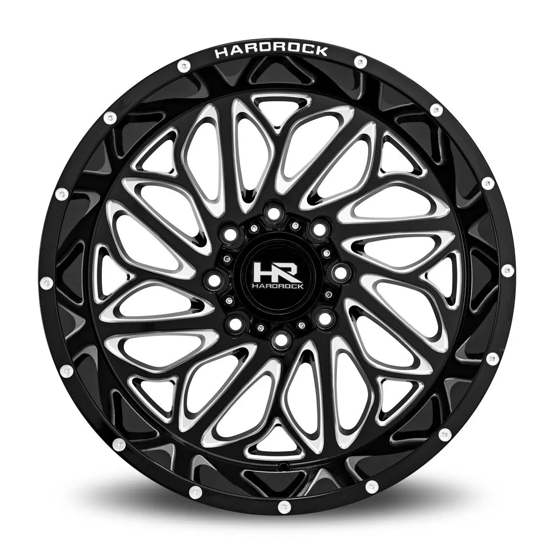 Aluminum Wheels Blacktop Xposed 24X14 6X135 -76 87.1 Gloss Black Milled Hardrock Offroad 1