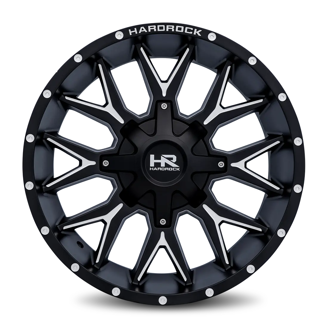 Aluminum Wheels Affliction 20X9 8X180 0 124.3 Satin Black Milled Hardrock Offroad 1