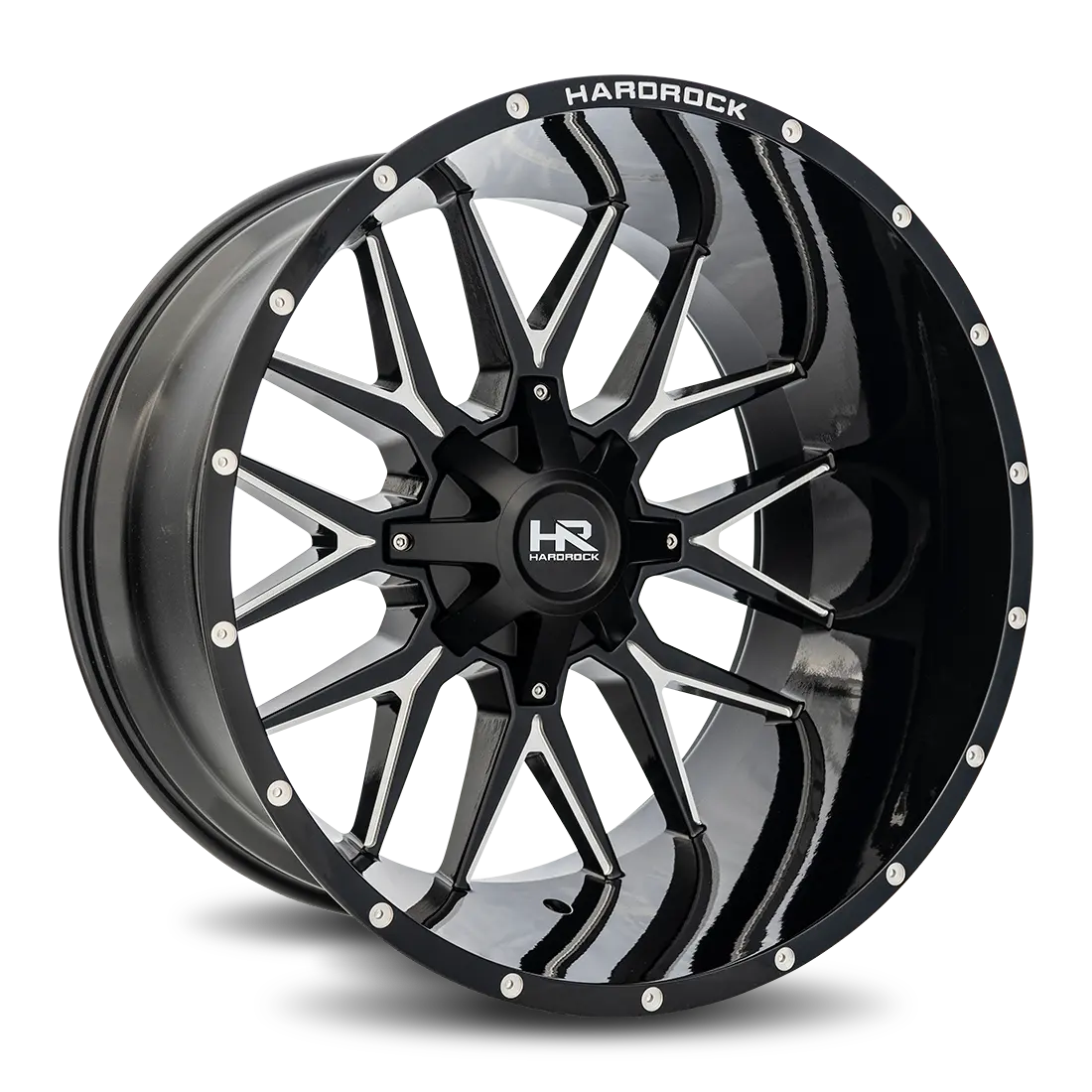 Aluminum Wheels Affliction 24X14 6X135/139.7 -76 108 Gloss Black Milled Hardrock Offroad 2