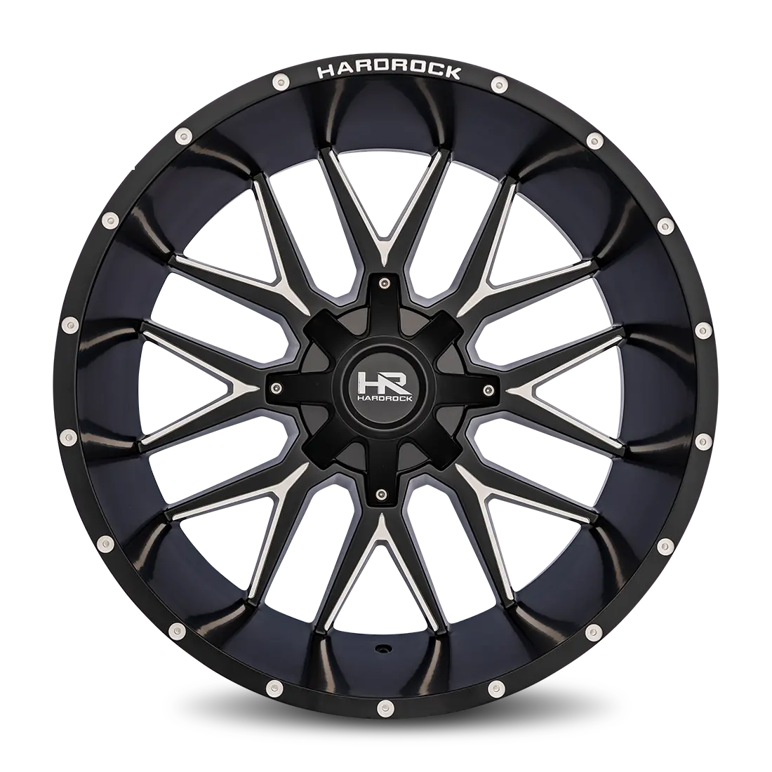 Aluminum Wheels Affliction 24X14 5X150/139.7 -76 110.3 Satin Black Milled Hardrock Offroad 1