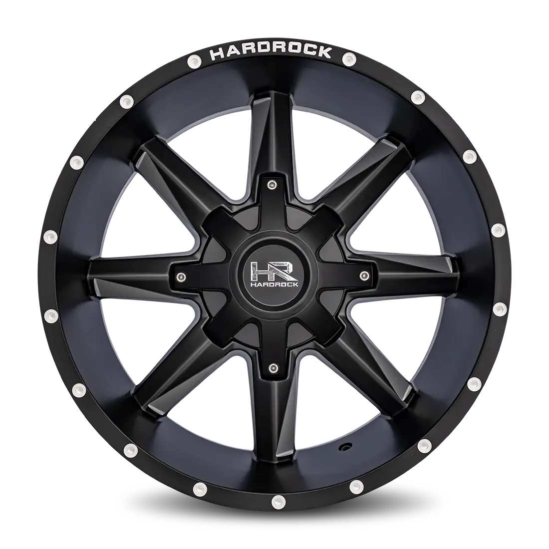 Aluminum Wheels Hardcore 20X12 8X165.1 -44 125.2 Satin Black Milled Hardrock Offroad 1