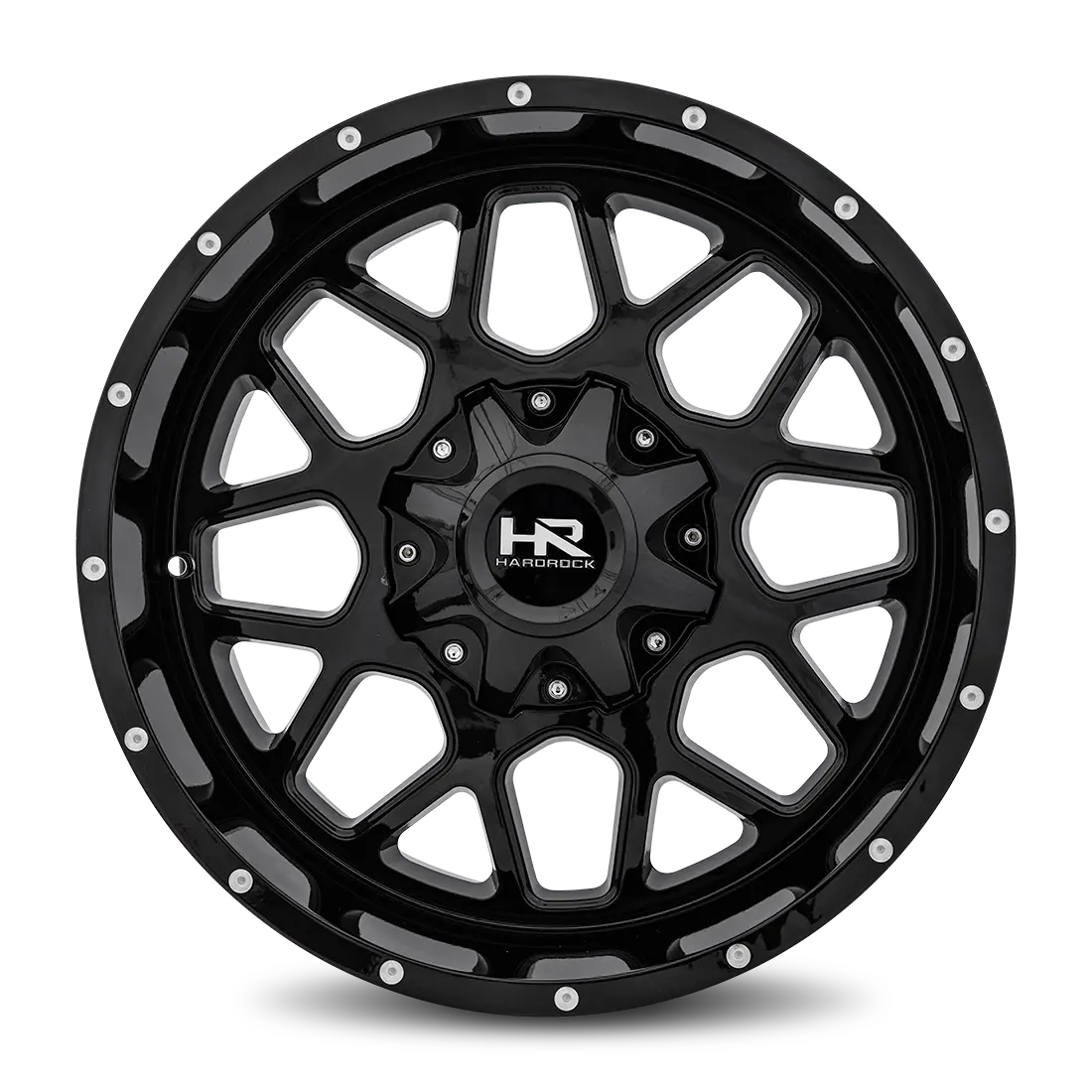 Aluminum Wheels Gunner 20X10 8X180 -19 124.3 Gloss Black Hardrock Offroad 1