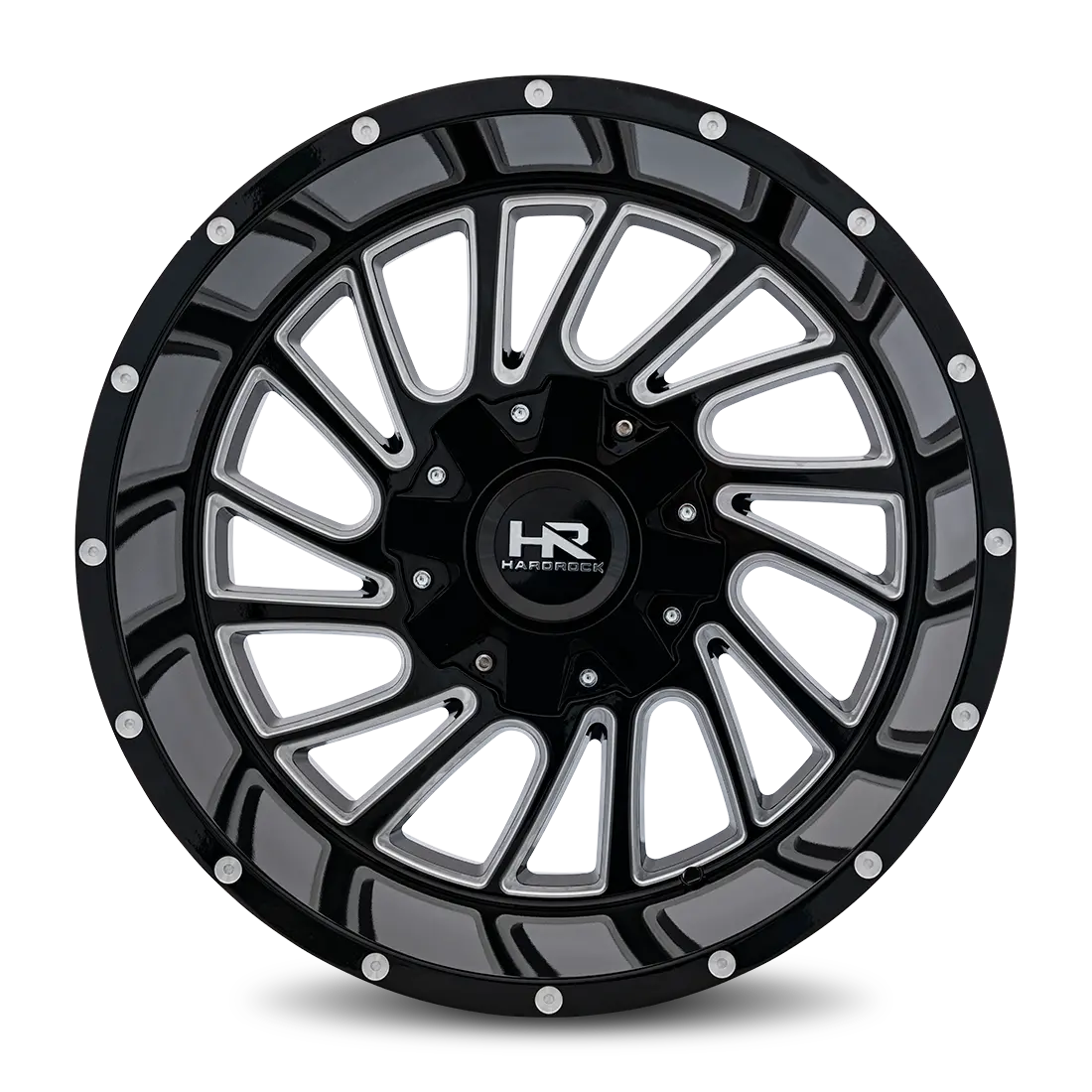 Aluminum Wheels Overdrive 20X12 6X135/139.7 -51 108 Gloss Black Milled Hardrock Offroad 1
