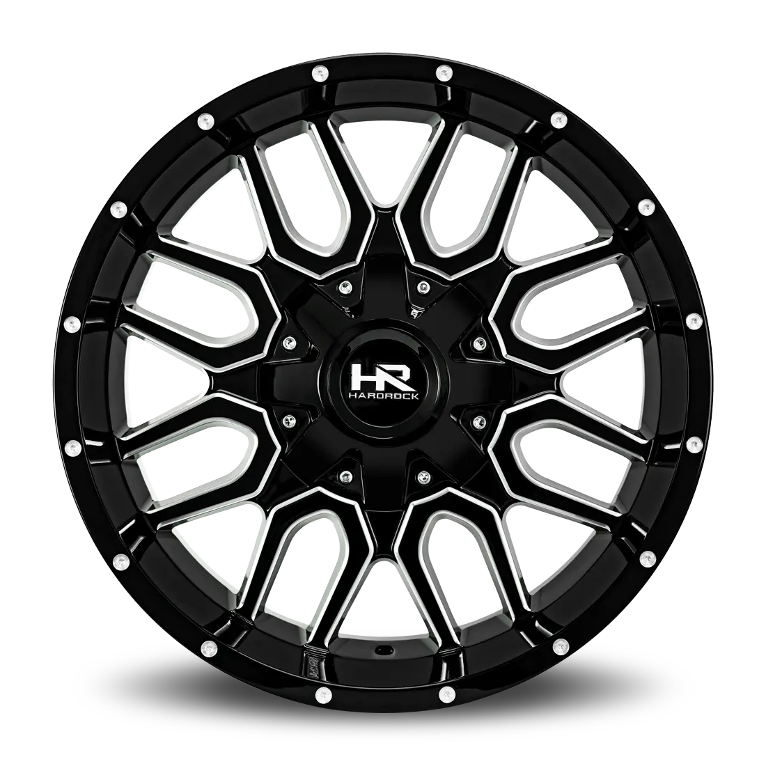 Aluminum Wheels Commander 20X10 5X127/139.7 -19 87 Gloss Black Milled Hardrock Offroad 1