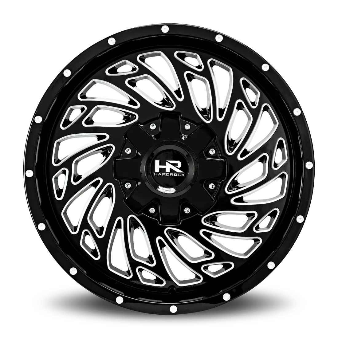 Aluminum Wheels Attack 20X10 6X135/139.7 -19 108 Gloss Black Milled Hardrock Offroad 1