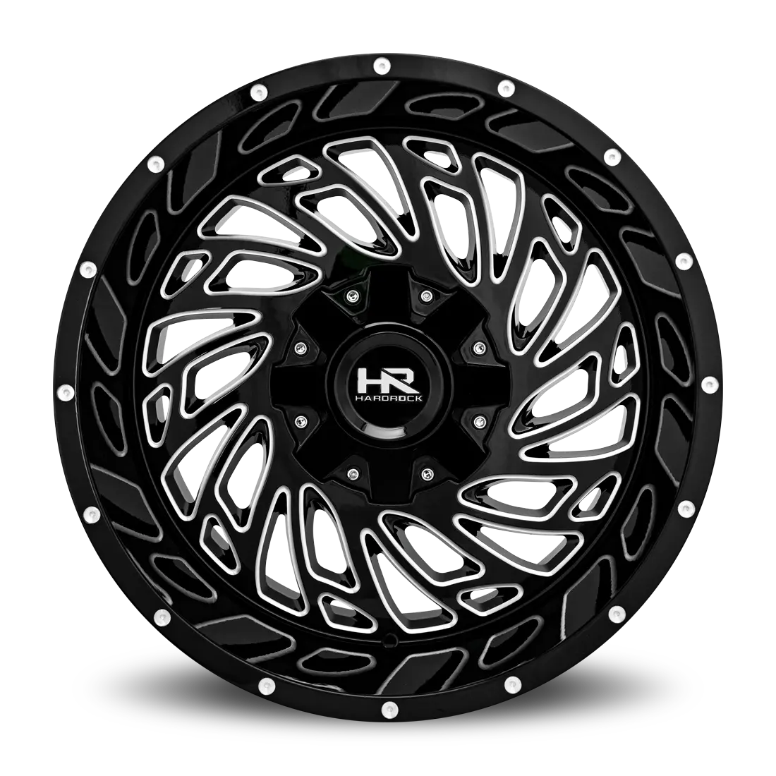 Aluminum Wheels Attack 20X12 6X135/139.7 -51 108 Gloss Black Milled Hardrock Offroad 1