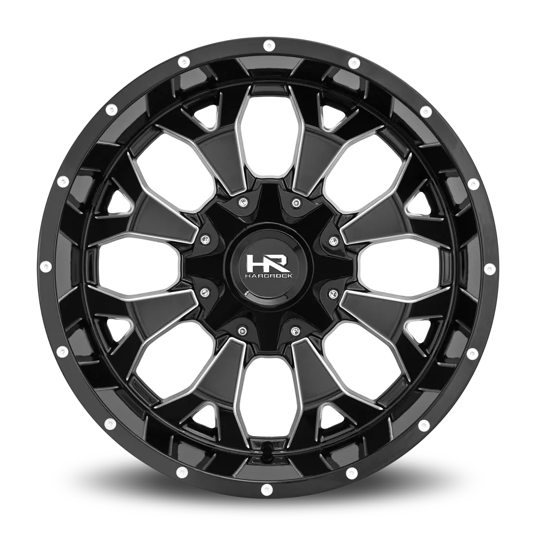 Aluminum Wheels Devastator 20X10 8X165.1 -19 125.2 Gloss Black Milled Hardrock Offroad 1