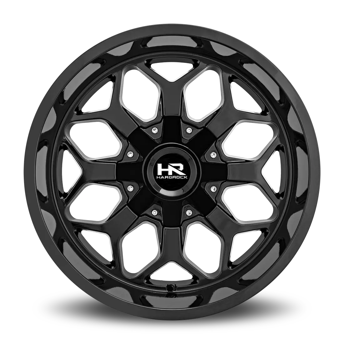 Aluminum Wheels Indestructible 20X10 8X165.1 -19 125.2 Gloss Black Hardrock Offroad 1
