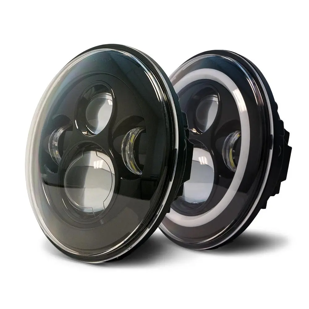 Jeep Wrangler 07-18 Led Projector Headlights W/Angel Eyes 1