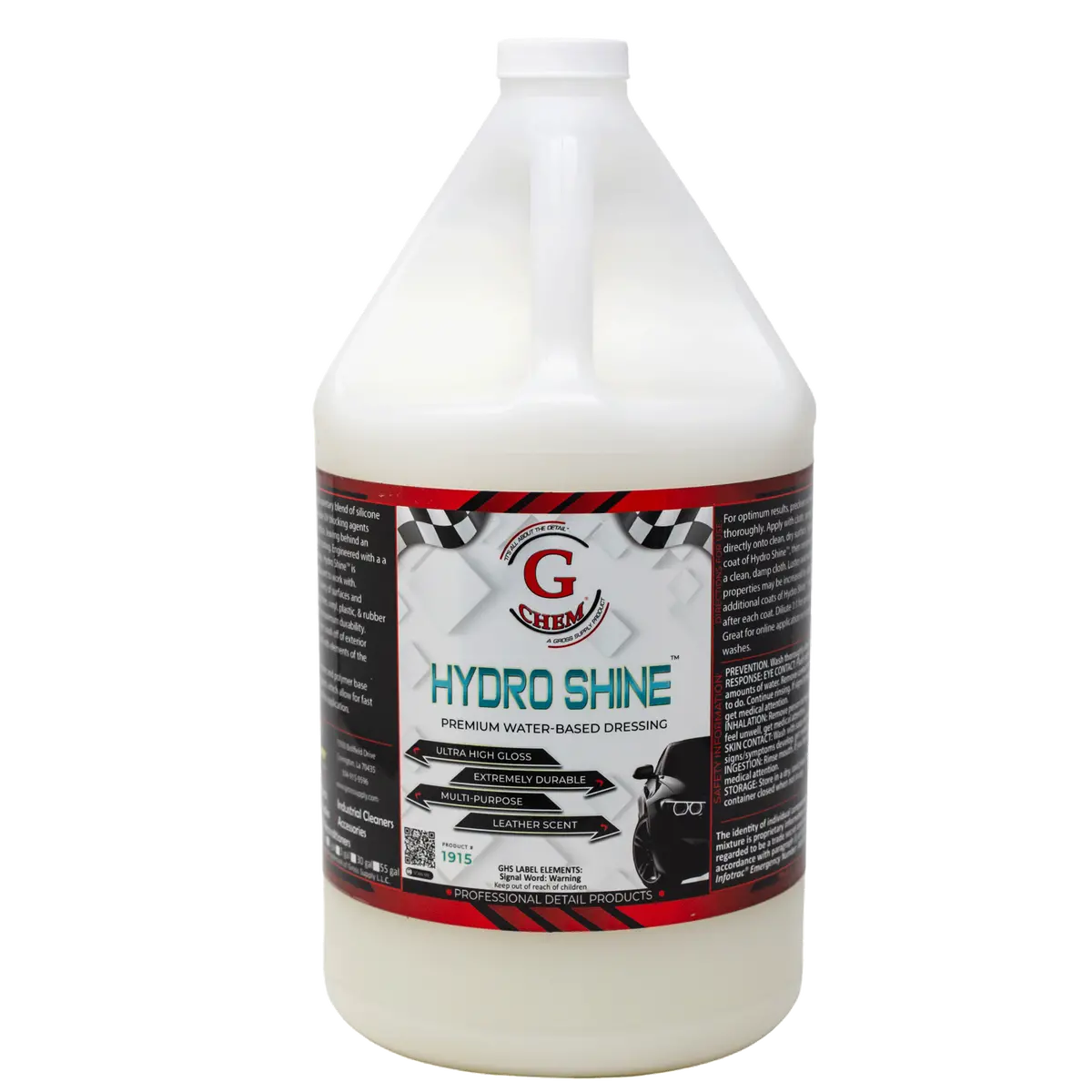 G-Chem Hydro Shine™ Water-Based Vinyl & Rubber Dressing – Matte to Semi-Gloss Options