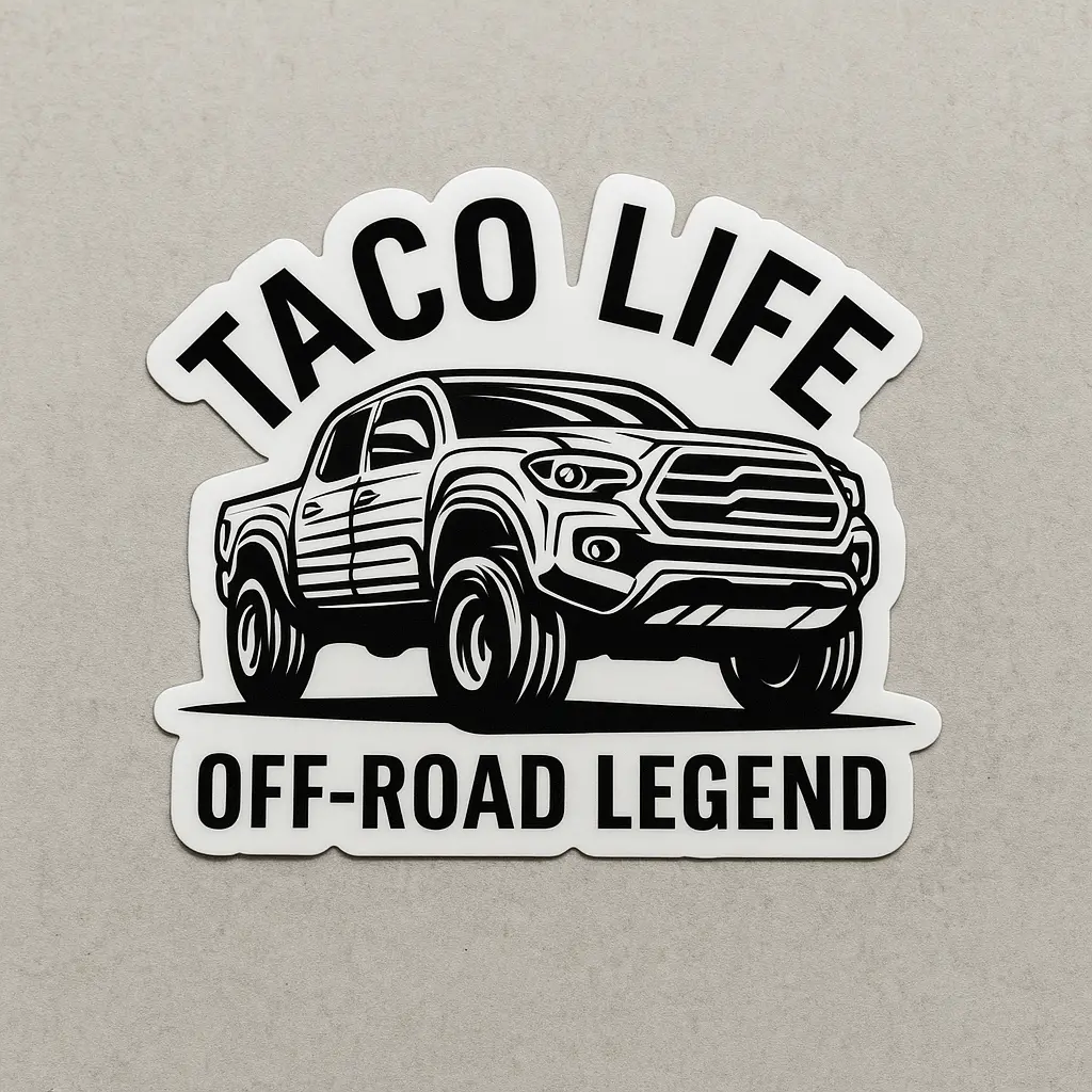 Taco Life Off-Road Legend Vinyl Decal | Tacoma Truck Sticker | Waterproof Die-Cut Decal | 1.5”–4” Wide 1